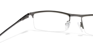 Gunmetal Rectangle Half Rim Unisex Eyeglasses by Vincent Chase VC-119664
