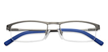Load image into Gallery viewer, Gunmetal Rectangle Half Rim Unisex Eyeglasses by Vincent Chase VC-119664