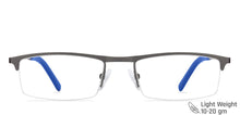 Load image into Gallery viewer, Gunmetal Rectangle Half Rim Unisex Eyeglasses by Vincent Chase VC-119664