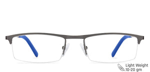 Gunmetal Rectangle Half Rim Unisex Eyeglasses by Vincent Chase VC-119664
