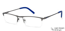 Load image into Gallery viewer, Gunmetal Rectangle Half Rim Unisex Eyeglasses by Vincent Chase VC-119664