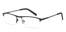 Load image into Gallery viewer, Black Rectangle Half Rim Narrow Unisex Eyeglasses by Vincent Chase-140393