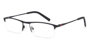 Black Rectangle Half Rim Narrow Unisex Eyeglasses by Vincent Chase-140393