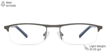 Load image into Gallery viewer, Gunmetal Rectangle Half Rim Unisex Eyeglasses by Vincent Chase Computer Glasses-146347