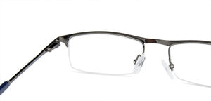 Gunmetal Rectangle Half Rim Unisex Eyeglasses by Vincent Chase Computer Glasses-146347