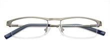 Load image into Gallery viewer, Gunmetal Rectangle Half Rim Unisex Eyeglasses by Vincent Chase Computer Glasses-146347