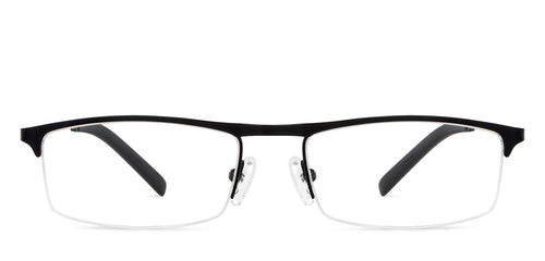 Black Rectangle Half Rim Unisex Eyeglasses by Vincent Chase-147950