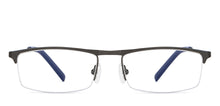 Load image into Gallery viewer, Gunmetal Rectangle Half Rim Unisex Eyeglasses by Vincent Chase-147951