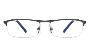 Gunmetal Rectangle Half Rim Unisex Eyeglasses by Vincent Chase-147951