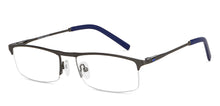 Load image into Gallery viewer, Gunmetal Rectangle Half Rim Unisex Eyeglasses by Vincent Chase-147951