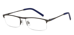 Gunmetal Rectangle Half Rim Unisex Eyeglasses by Vincent Chase-147951