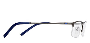 Gunmetal Rectangle Half Rim Unisex Eyeglasses by Vincent Chase-147951