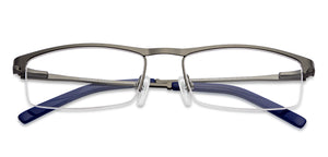 Gunmetal Rectangle Half Rim Unisex Eyeglasses by Vincent Chase-147951