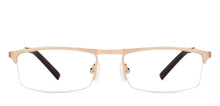 Load image into Gallery viewer, Gold Rectangle Half Rim Unisex Eyeglasses by Vincent Chase-147952