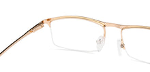 Load image into Gallery viewer, Gold Rectangle Half Rim Unisex Eyeglasses by Vincent Chase-147952