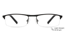 Load image into Gallery viewer, Black Rectangle Half Rim Unisex Eyeglasses by Vincent Chase-147947