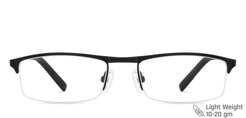 Black Rectangle Half Rim Unisex Eyeglasses by Vincent Chase-147947