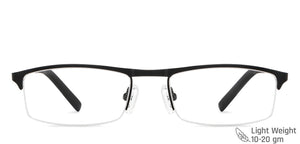 Black Rectangle Half Rim Unisex Eyeglasses by Vincent Chase-147947