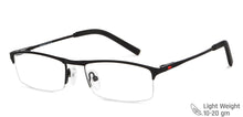 Load image into Gallery viewer, Black Rectangle Half Rim Unisex Eyeglasses by Vincent Chase-147947