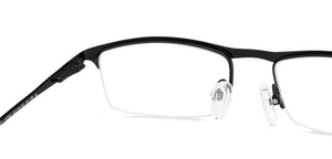 Black Rectangle Half Rim Unisex Eyeglasses by Vincent Chase-147947