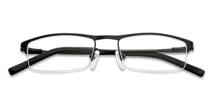 Black Rectangle Half Rim Unisex Eyeglasses by Vincent Chase-147947