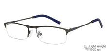 Load image into Gallery viewer, Gunmetal Rectangle Half Rim Unisex Eyeglasses by Vincent Chase-147948