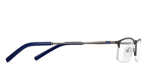 Gunmetal Rectangle Half Rim Unisex Eyeglasses by Vincent Chase-147948
