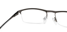 Load image into Gallery viewer, Gunmetal Rectangle Half Rim Unisex Eyeglasses by Vincent Chase-147948