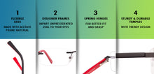 Load image into Gallery viewer, Black Rectangle Rimless Unisex Eyeglasses by Vincent Chase Online-119674
