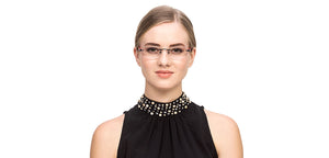 Black Rectangle Rimless Unisex Eyeglasses by Vincent Chase Online-119674