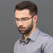 Load image into Gallery viewer, Black Rectangle Rimless Unisex Eyeglasses by Vincent Chase Online-119674