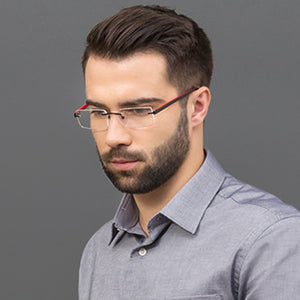 Black Rectangle Rimless Unisex Eyeglasses by Vincent Chase Online-119674
