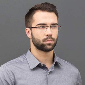 Black Rectangle Rimless Unisex Eyeglasses by Vincent Chase Online-119674