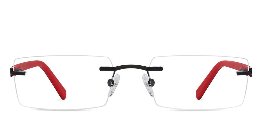 Black Rectangle Rimless Unisex Eyeglasses by Vincent Chase Online-119674