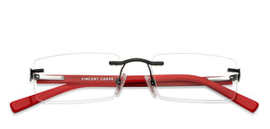 Black Rectangle Rimless Unisex Eyeglasses by Vincent Chase Online-119674