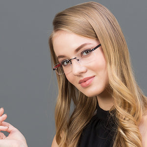 Black Rectangle Rimless Unisex Eyeglasses by Vincent Chase Online-119674