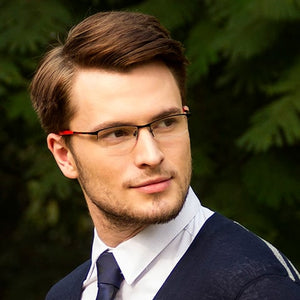 Black Rectangle Half Rim Unisex Eyeglasses by Vincent Chase Online-119709