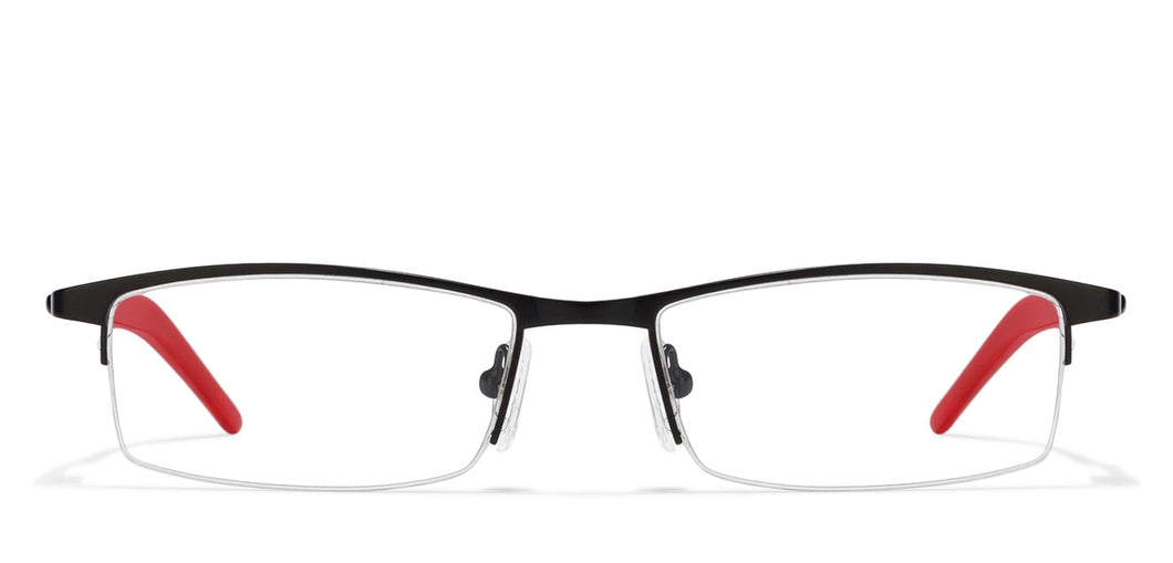 Black Rectangle Half Rim Unisex Eyeglasses by Vincent Chase Online-119709
