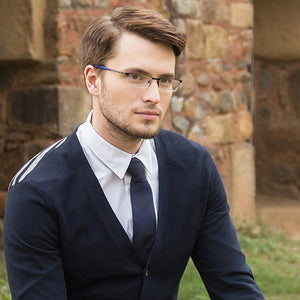 Black Rectangle Half Rim Unisex Eyeglasses by Vincent Chase Online-119710