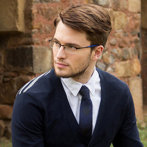 Black Rectangle Half Rim Unisex Eyeglasses by Vincent Chase Online-119710