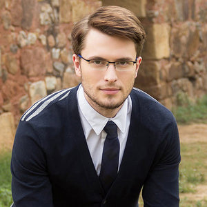 Black Rectangle Half Rim Unisex Eyeglasses by Vincent Chase Online-119710