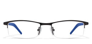 Black Rectangle Half Rim Unisex Eyeglasses by Vincent Chase Online-119710