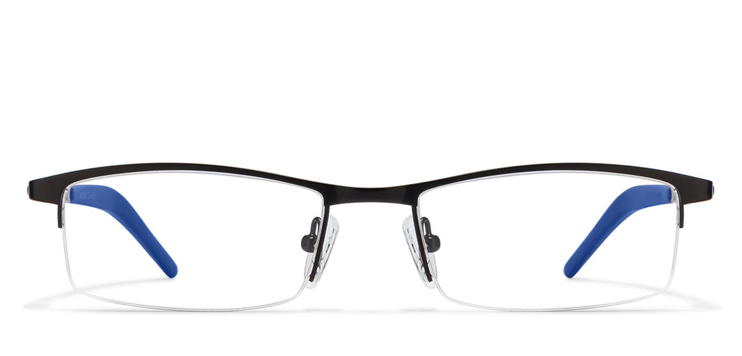 Black Rectangle Half Rim Unisex Eyeglasses by Vincent Chase Online-119710