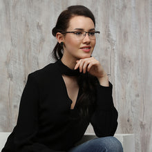 Load image into Gallery viewer, Brown Rectangle Half Rim Unisex Eyeglasses by Vincent Chase VC-119716