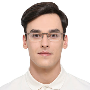 Brown Rectangle Half Rim Unisex Eyeglasses by Vincent Chase VC-119716