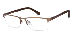 Brown Rectangle Half Rim Unisex Eyeglasses by Vincent Chase VC-119716