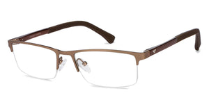 Brown Rectangle Half Rim Unisex Eyeglasses by Vincent Chase VC-119716