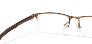 Brown Rectangle Half Rim Unisex Eyeglasses by Vincent Chase VC-119716