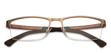Load image into Gallery viewer, Brown Rectangle Half Rim Unisex Eyeglasses by Vincent Chase VC-119716