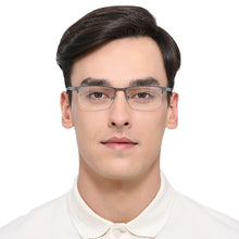 Load image into Gallery viewer, Gunmetal Rectangle Half Rim Unisex Eyeglasses by Vincent Chase VC-119719